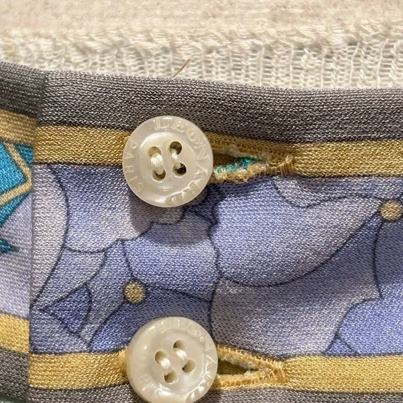 Vintage Leonard Paris Light Green Floral Sleeveless Dress Sz S - Picture 7 of 10